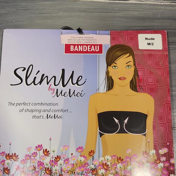 MeMoi SlimMe Strapless Seamless Bandeau‎ Bra Shaper Beige Size Medium - Picture 12 of 12